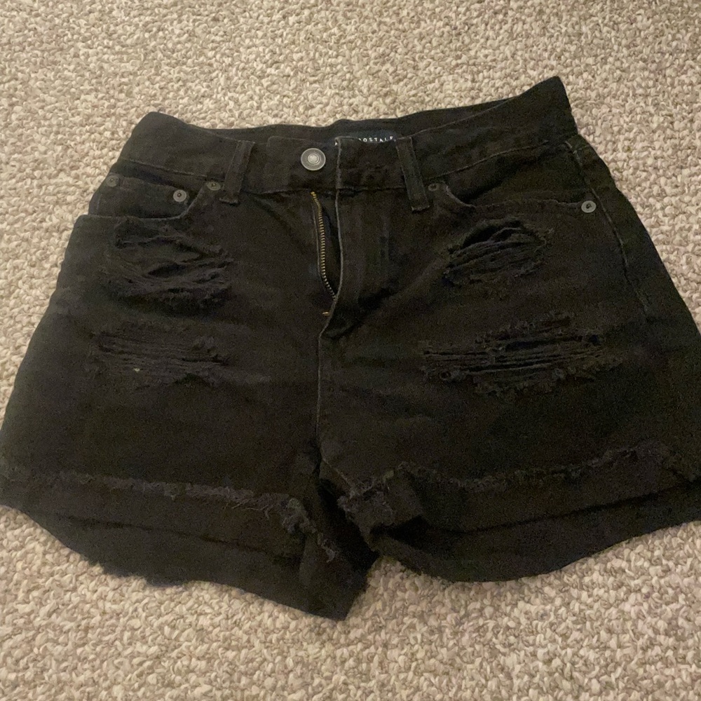 black denim shorts